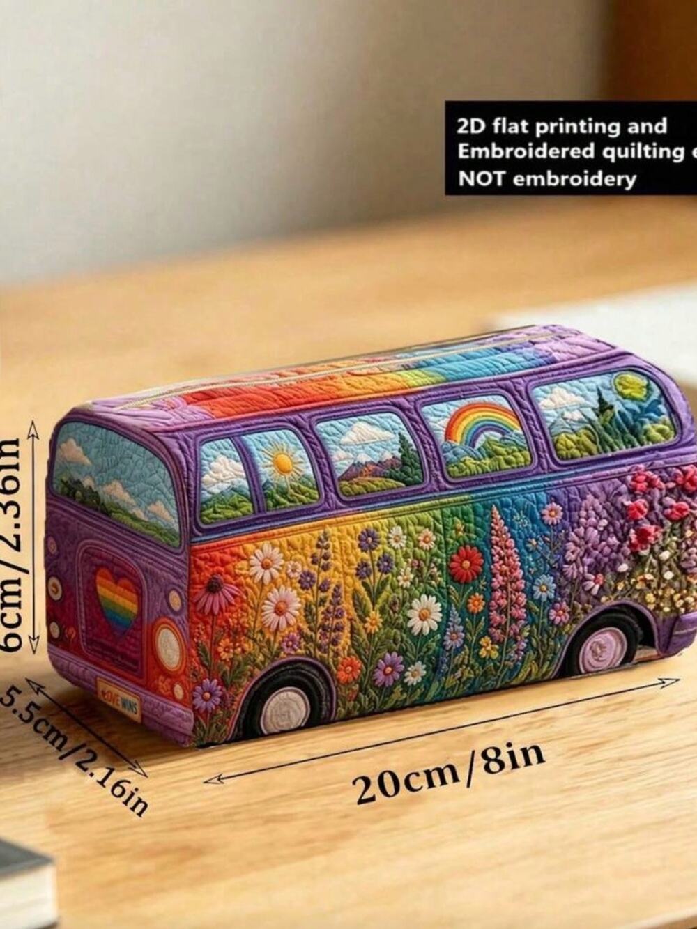 Rainbow Floral Camper Cosmetic Bag - Purple Multicolor